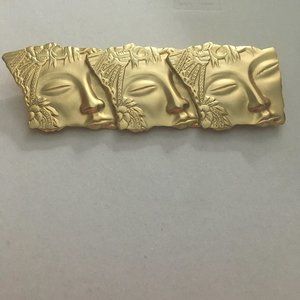 JJ Three Faced Geisha Girl brooch
